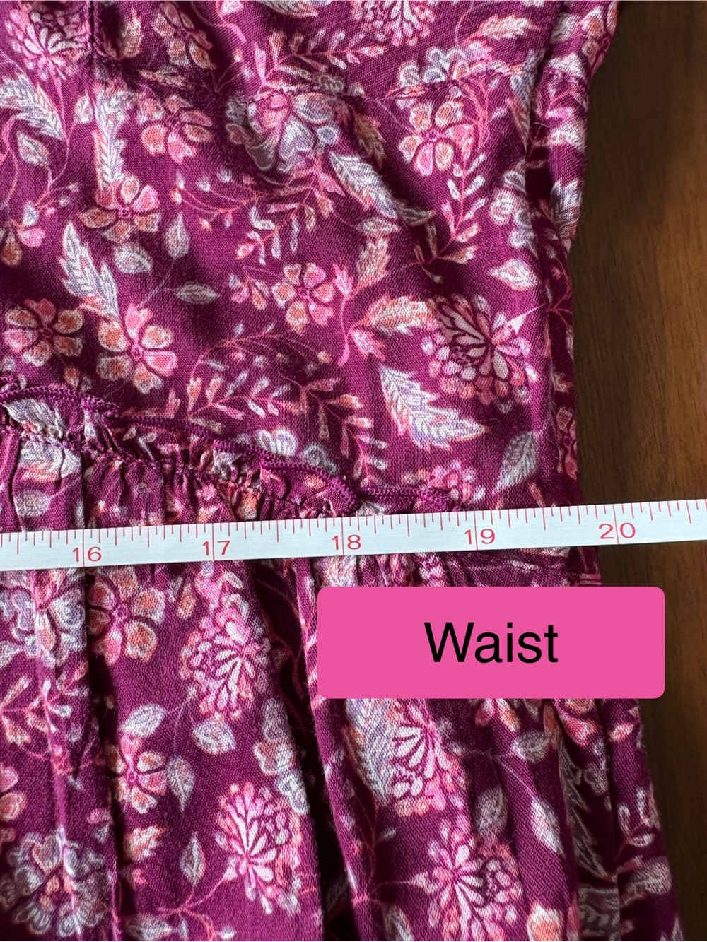 Old Navy Berry Floral Cottagecore Babydoll Dress Boho Long Sleeve Lightweight - Picture 7 of 15